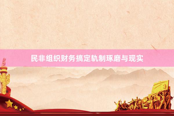民非组织财务搞定轨制琢磨与现实