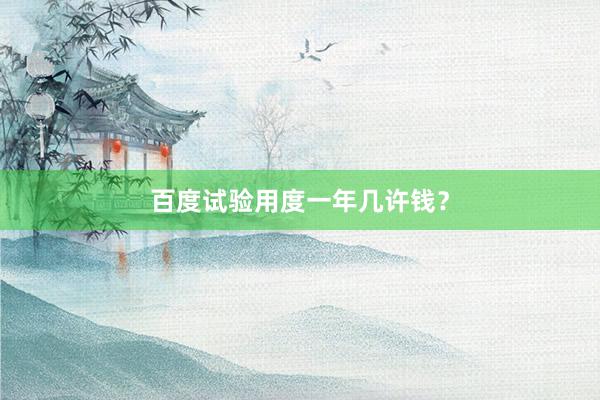 百度试验用度一年几许钱？