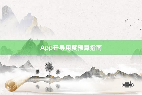 App开导用度预算指南